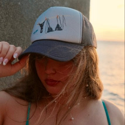 Hebrew Shell Bikini Trucker Hat